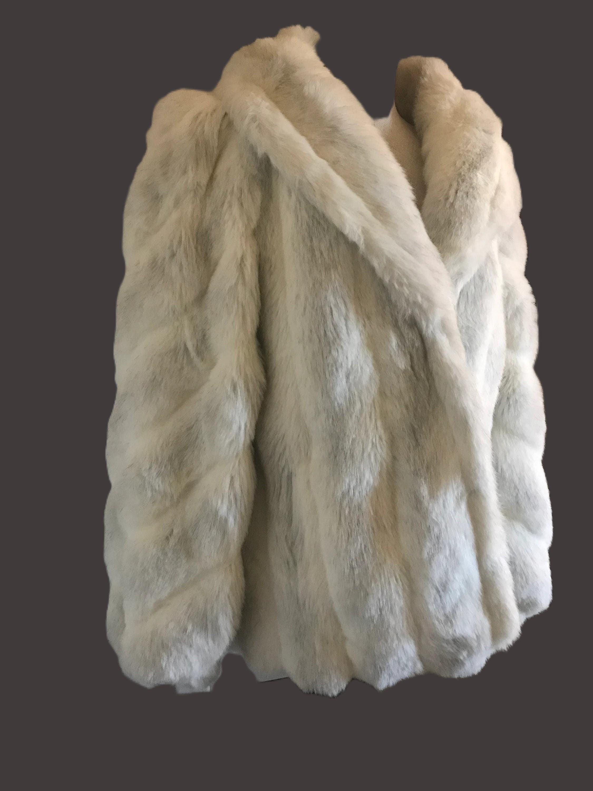 ヴィンテージ Jordache フェイクファー シルバーフォックスコート