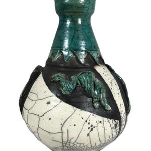 Vintage signierte Newell Raku-Keramik, Newell moderne Vase, Newell einzigartige signierte Vase, Raku-Keramik-Töpferei signiert Newell, signierte Kunstkeramik