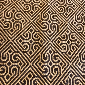 Brown and beige geometric patterned woven 2 toned fabric, brown and taupe jacquard style upholstery home decor fabric 1.5 yards