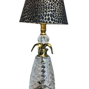 Lámpara vintage Dale Tiffany de cristal y latón con forma de piña – Estilo Hollywood Regency