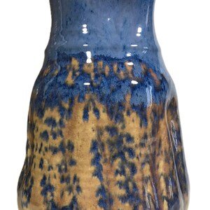 Wazon ceramiczny Vintage Keenan Studio Pottery, niebiesko-brązowy wazon ceramiczny z glazurą kapilarną, ręcznie wykonany, sygnowany, ręcznie robiony
