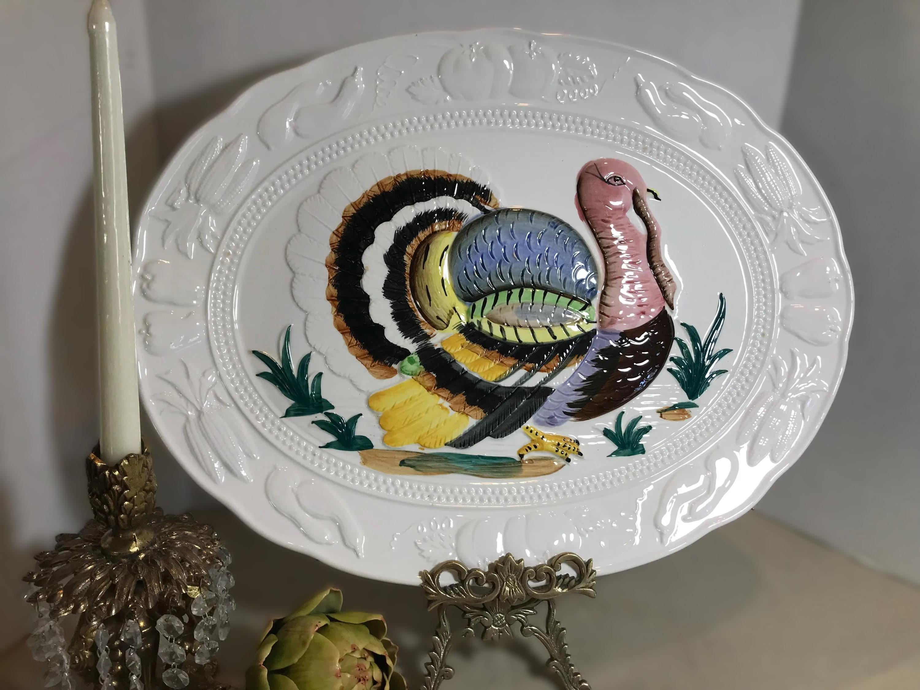 Piatto fondo in legno d'epoca tirolese, Austria, con manici in corda, dipinto a mano con fiori, firmato, dipinto di arte popolare tradizionale - Italia