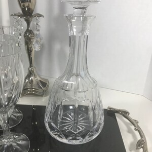 Vintage Atlantis Cut Crystal Decanter | Elegant Wine or Whiskey Carafe | Heavy Crystal Barware