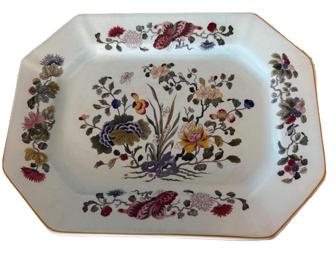 Calyx Ware Ming Jade English Ironstone Oval Platter 12