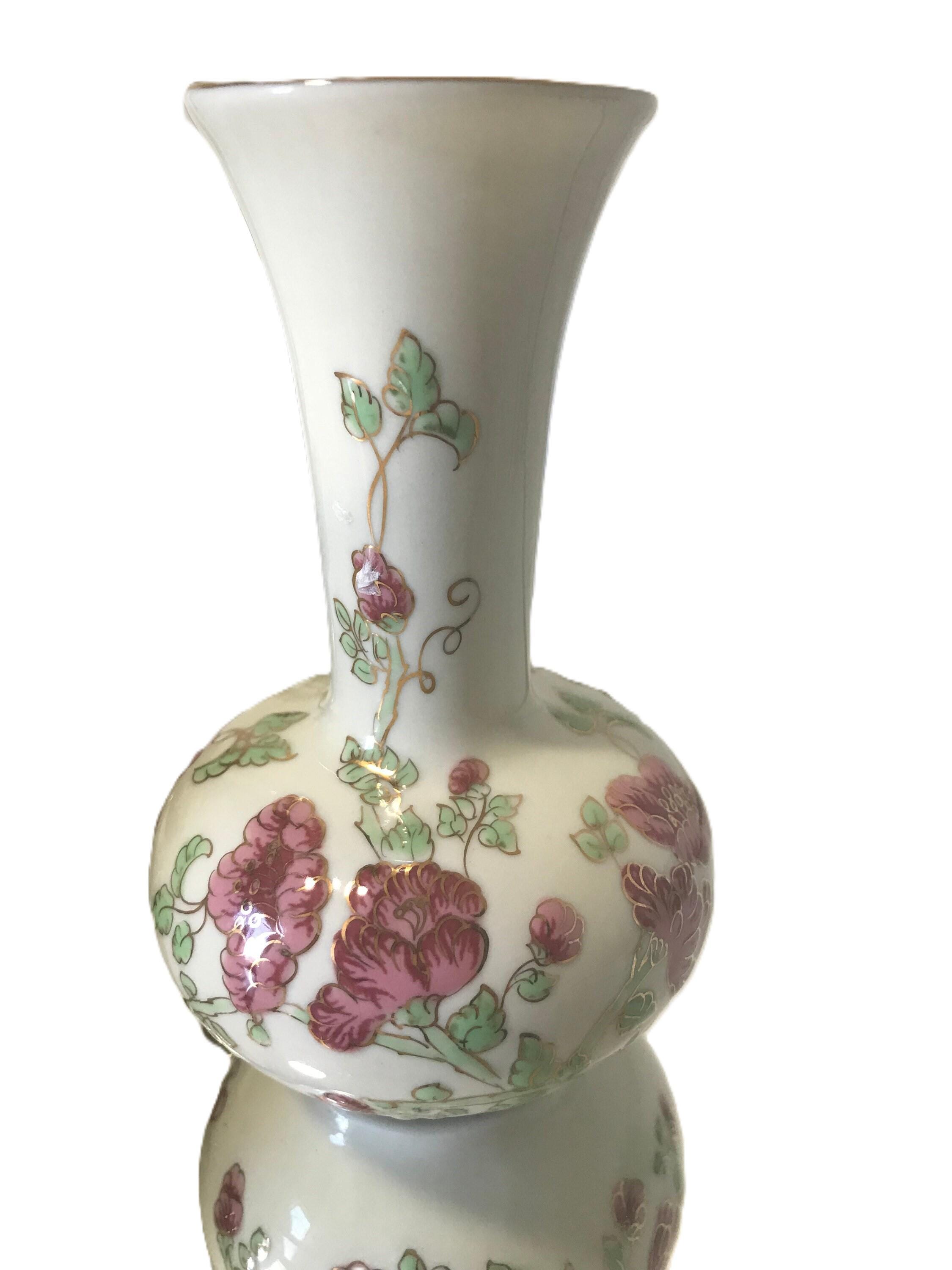 Vintage Zsolnay Hungary Floral Small Ceramic Porcelain Bud Vase