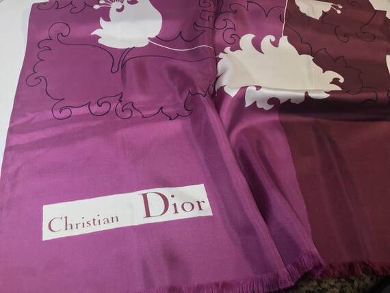 Christian Dior authentic vintage large silk scarf… - image 8