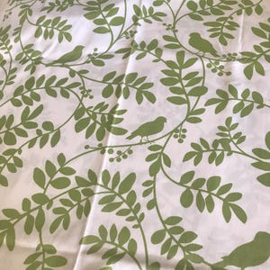 Robert Allen green flora decor fabric, Robert Allen green botanical and birds mid weight home decor fabric, Robert Allen bird fabric 56x53&quot;