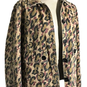 Veronica Beard jacket, Veronica Beard Jeans denim leopard jacket Sz  S, Veronica Beard Jeans Camo leopard print cropped denim jacket