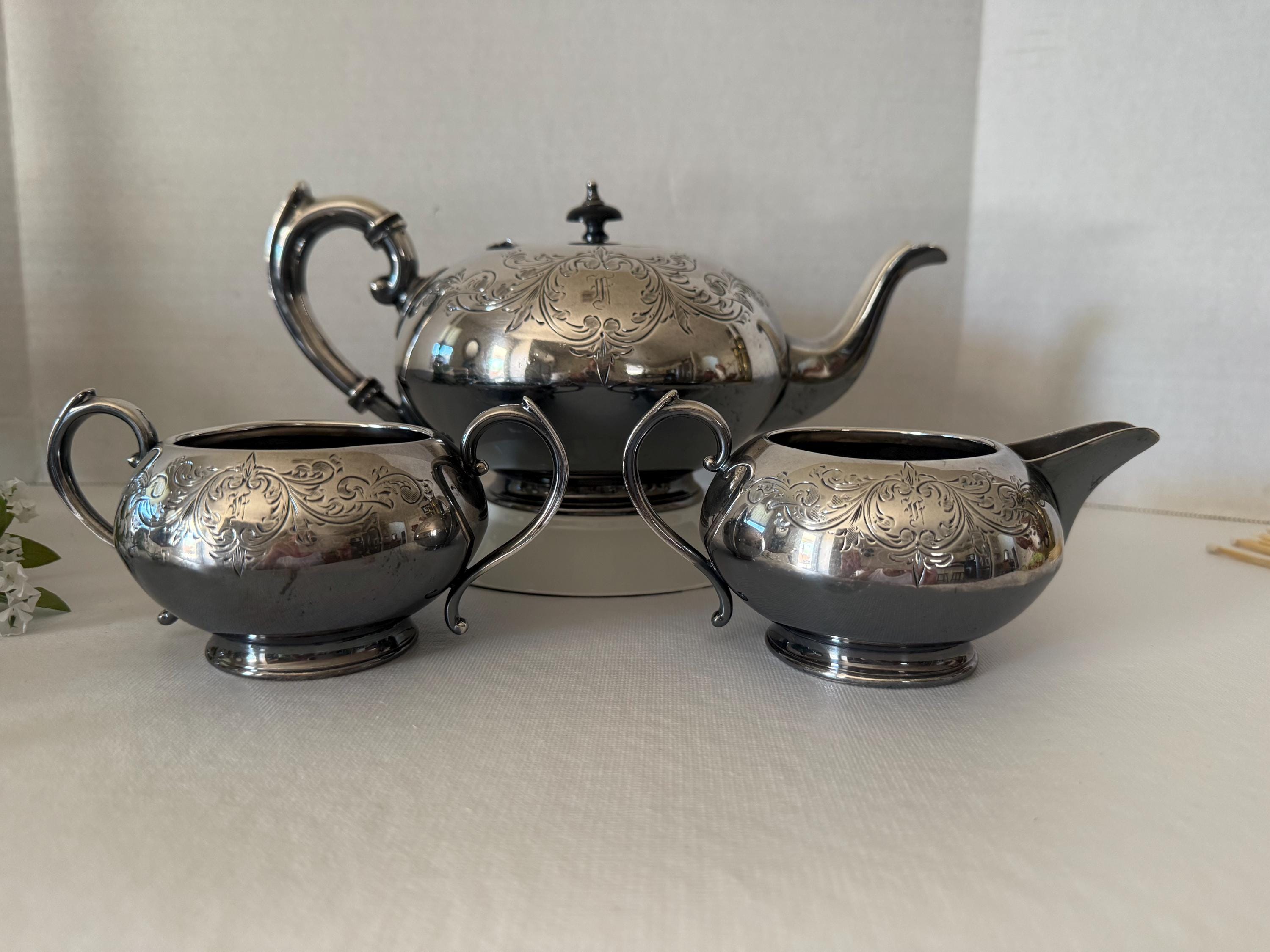 【James Deakin】 透かしのティーセット ティーポット 3点 James Deakin】 透かしのティーセット 3点 ティーポット James