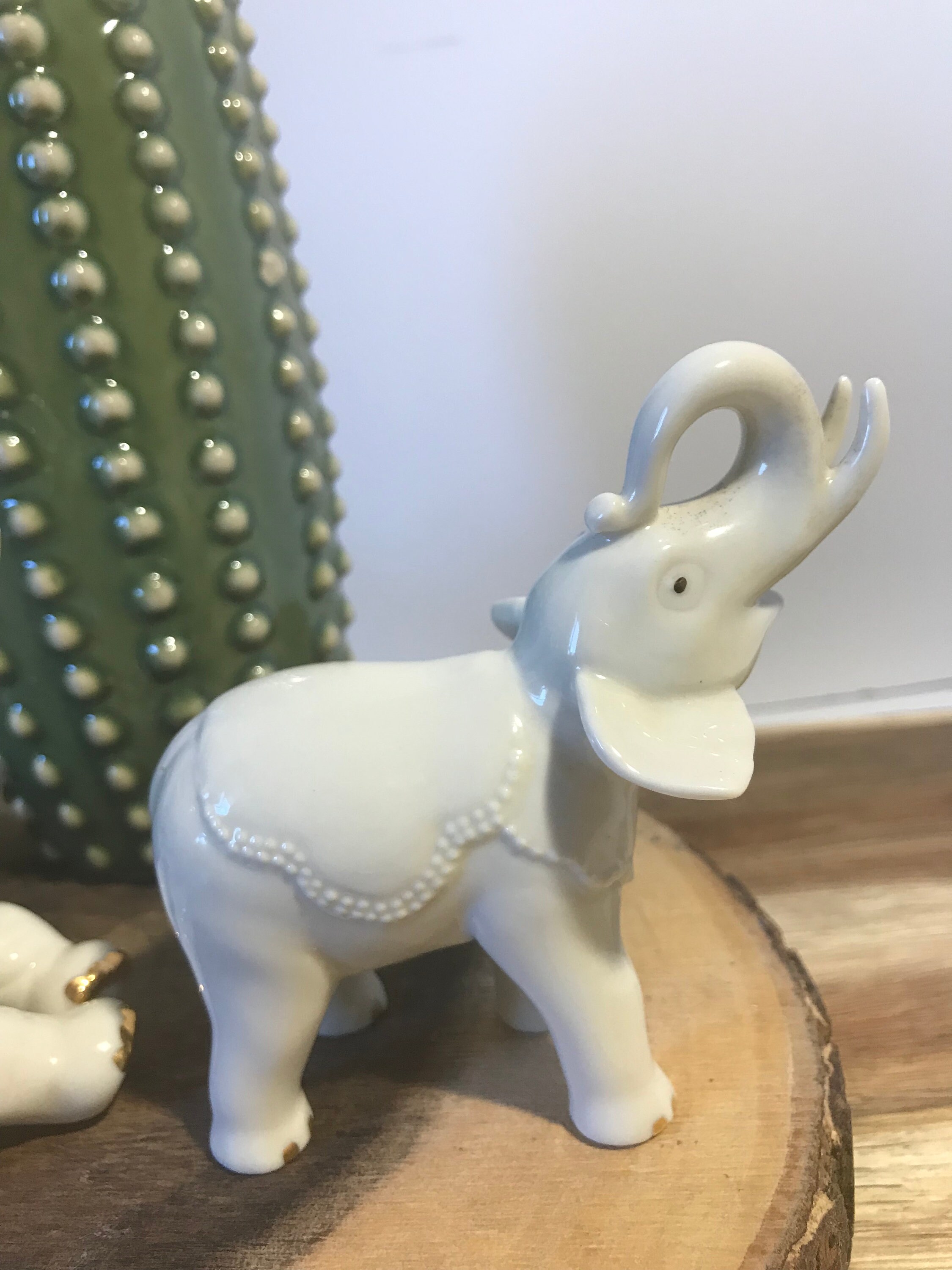 Vintage Porcelain Elegant White Elephant Figurines Vintage Etsy