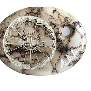 Vintage T. Vail Navajo Horsehair Pottery, Signed Native American Hand-Carved Vase, Southwest Horse Hair Art Pottery