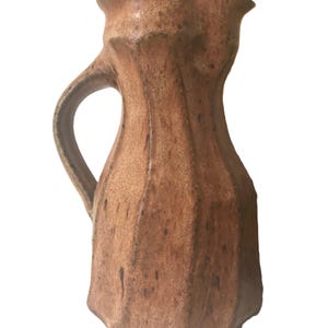 Vintage Goss art pottery ceramic terracotta small pitcher, signed
