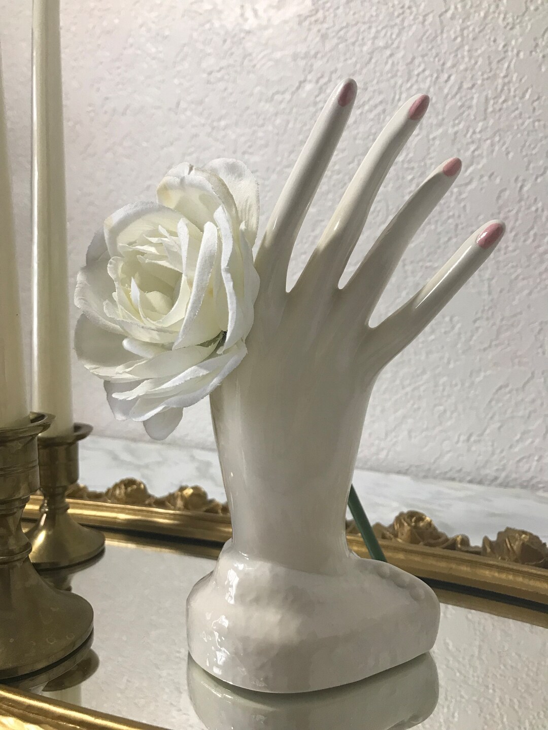 Vintage Hand Statue, Hand Decor, Dressing Room Hand Statue, Vanity