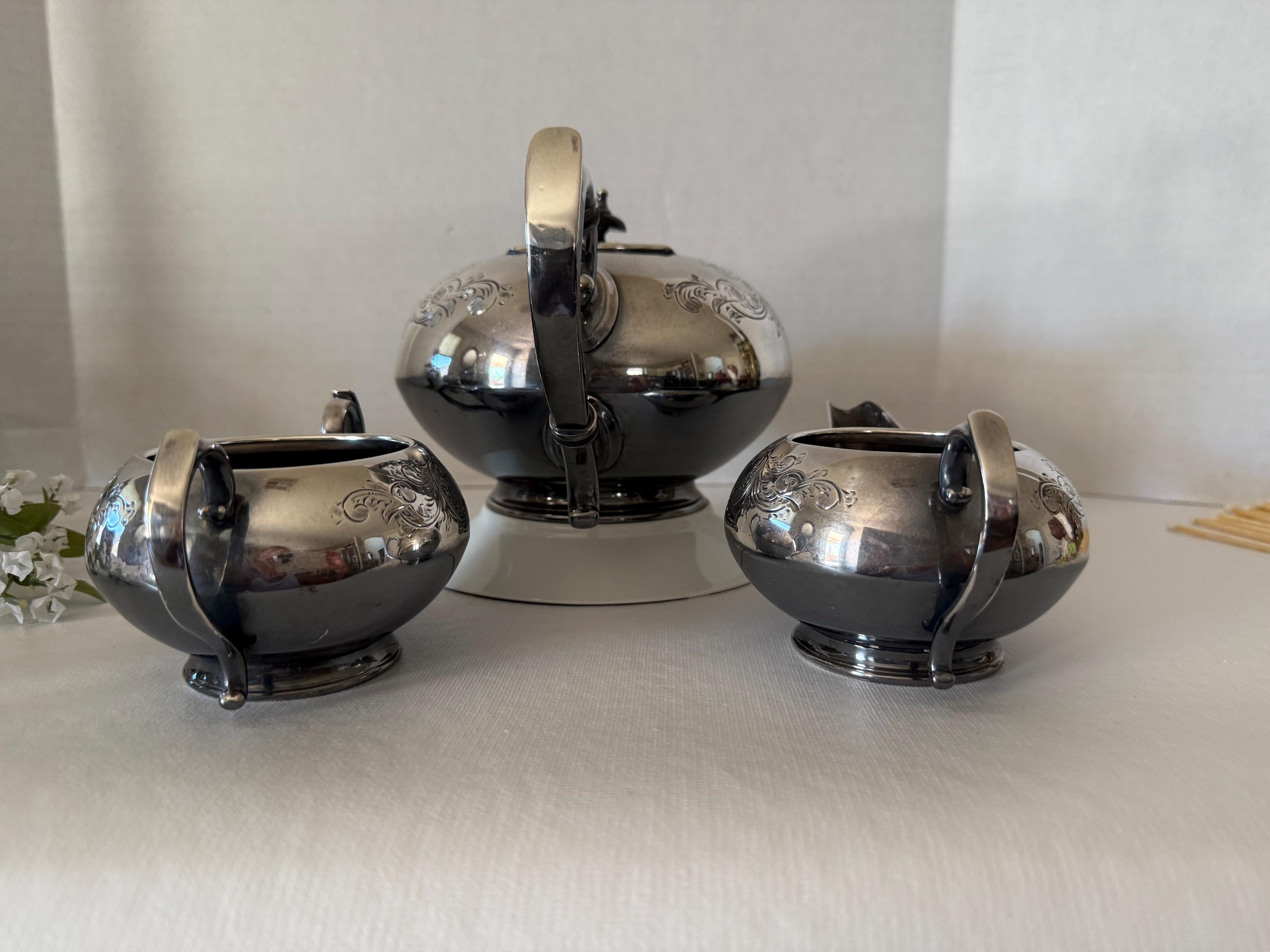 Vintage James Deakin & Sons Silverplate Tea Set, 3-piece