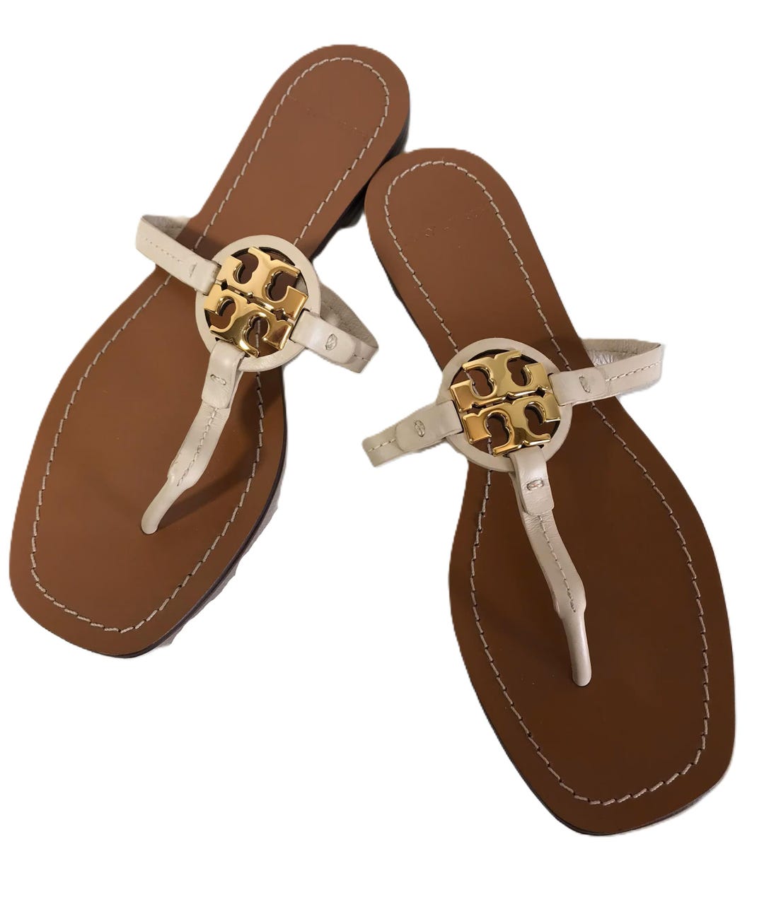 Tory Burch フラットサンダル 牛革8サイズ Tory Burch Tan Leather Sandals, Size 8M, Tory Burch Beige Leather