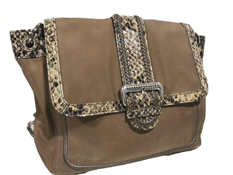 Bolso bandolera Brighton, bolso Brighton, bolso de lona de nailon Brighton, bolso bandolera de lona Brighton, bolso de mano de piel de serpiente Brighton imagen 4