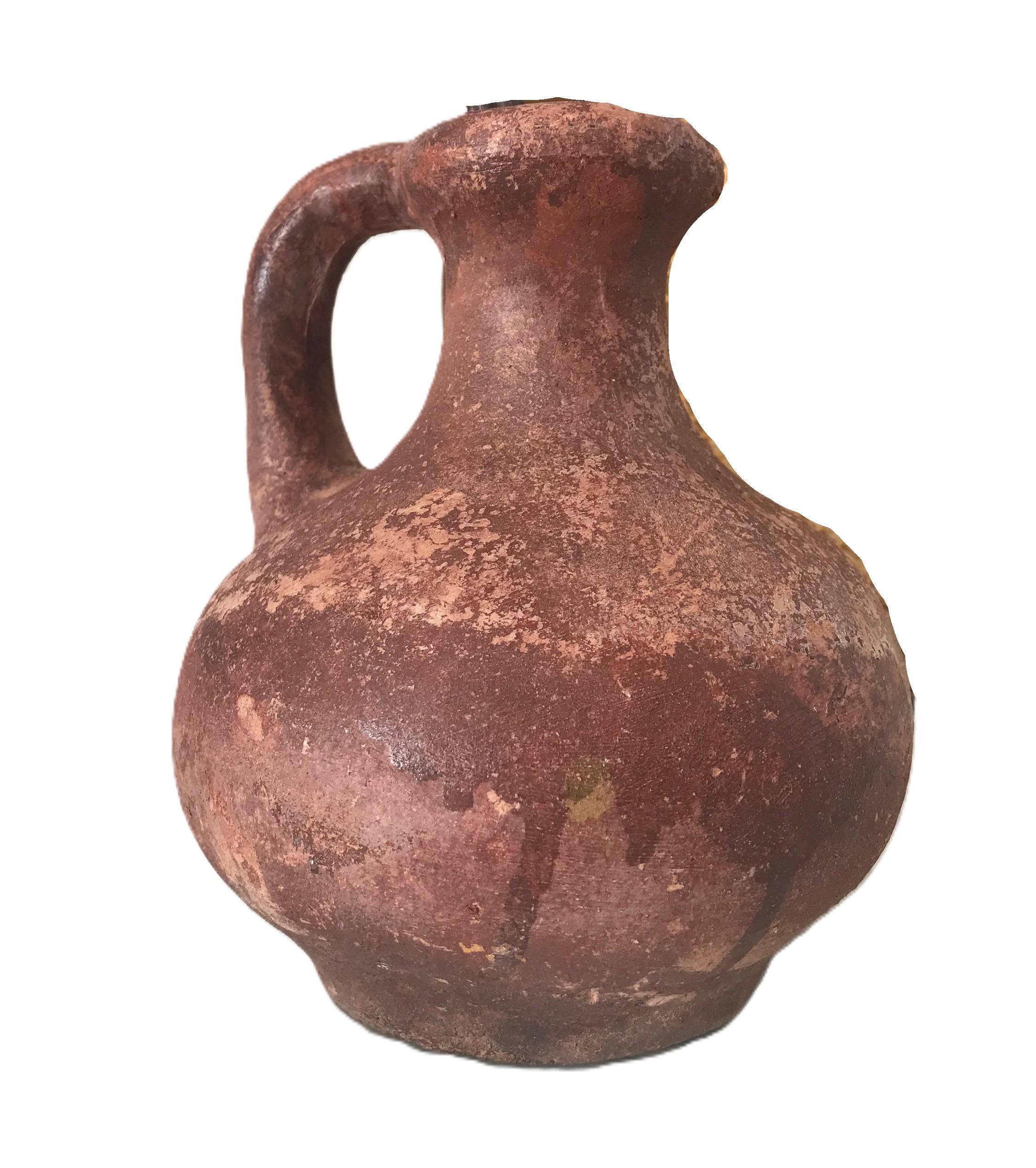 ヴィンテージの素朴な花瓶ピッチャー、ヴィンテージのテラコッタ