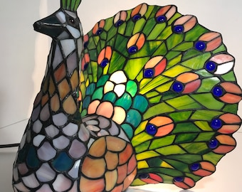 Peacock Tiffany Lamp Etsy Peacock Tiffany Lamp Etsy