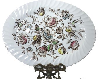 Johnson Brothers Staffordshire Bouquet serving platter 14", Johnson Bros England Staffordshire Bouquet Ironstone floral pattern dishes