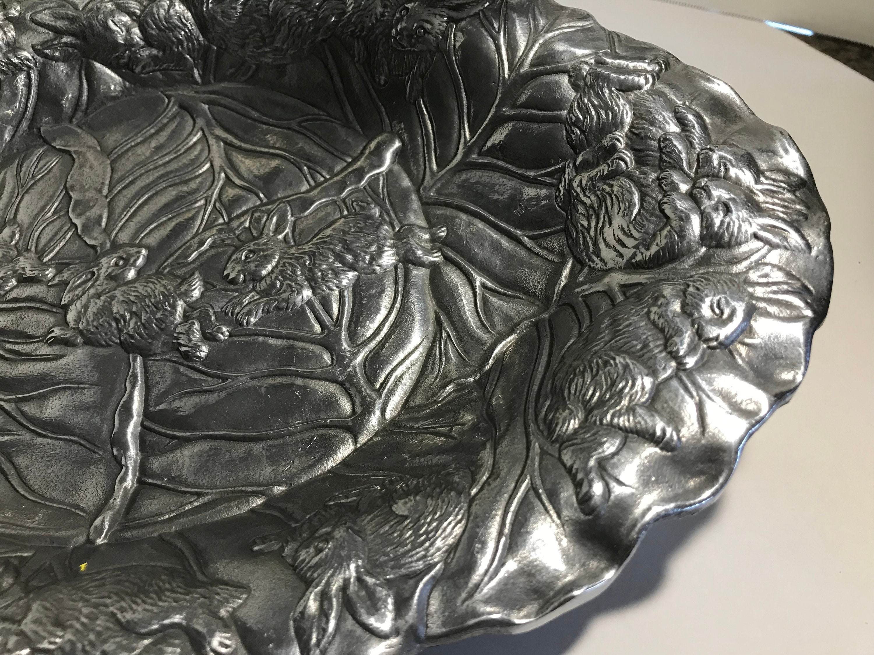 Vintage Arthur Court 1990 Bunny Rabbit Silver Toned Aluminum Ruffled ...