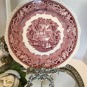 Mason&#39;s Ironstone rot Transferware Teller 10,5&quot;, Mason&#39;s England rot weiße Visviso Suppenteller, Mason&#39;s England Viskose 10,5&quot; Platte.&quot;