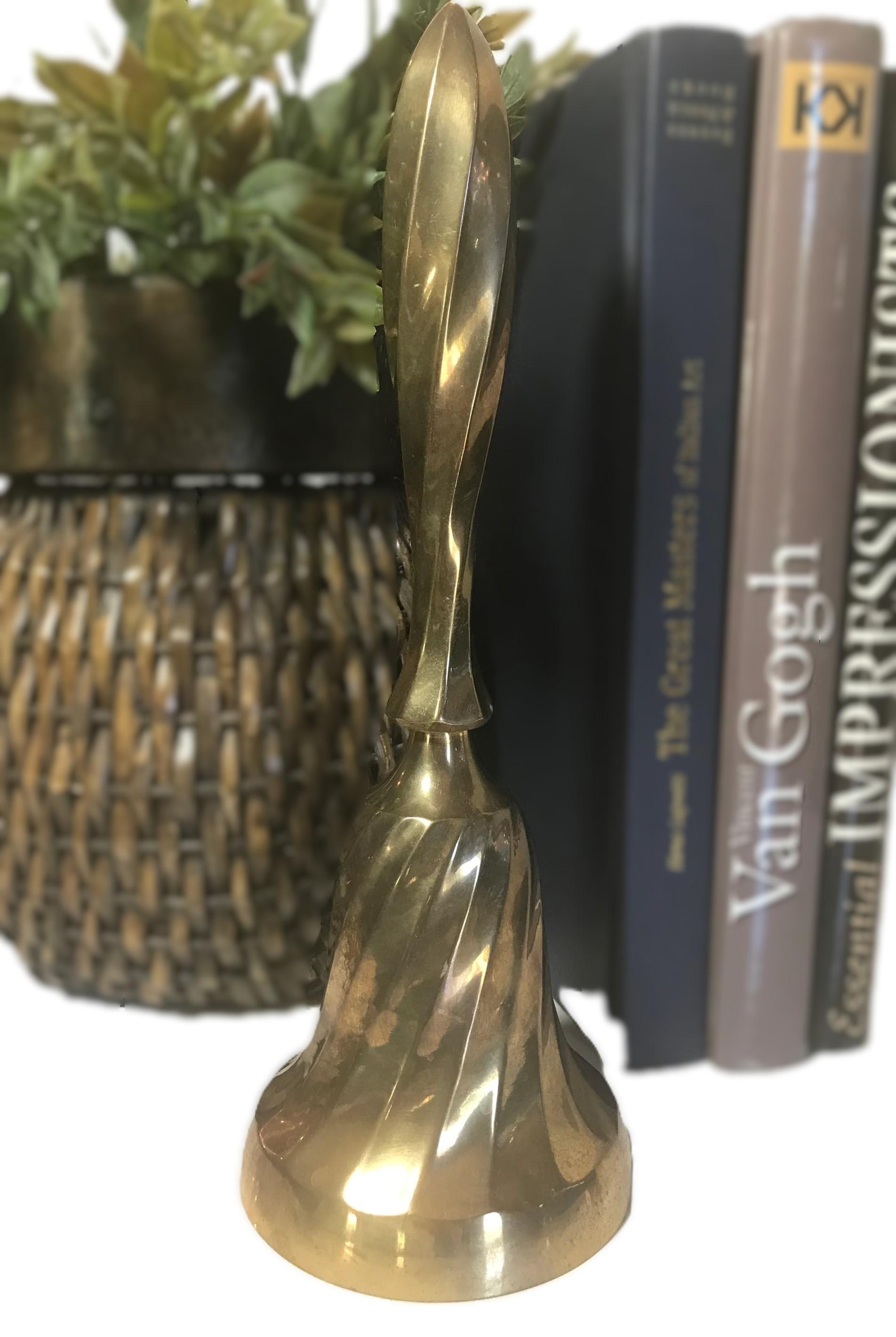 Vintage Antique Brass Bell, Brass Heavy Grooved Brass Captain's Bell ...