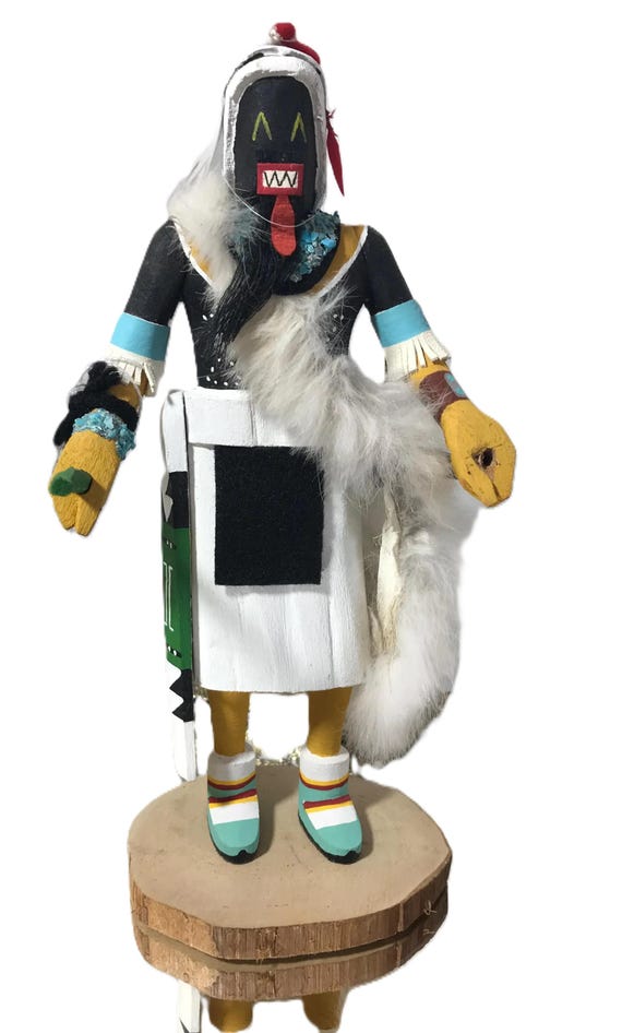 Vintage Zuni Kachina Doll by Steven Comosona, Hand-carved