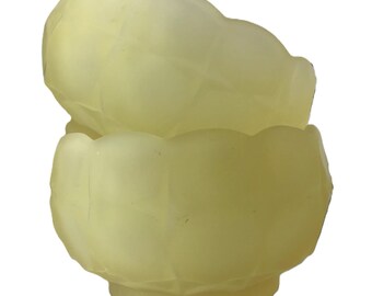 Vintage Fenton Yellow Uranium/vaseline Glass Custard Satin Vase