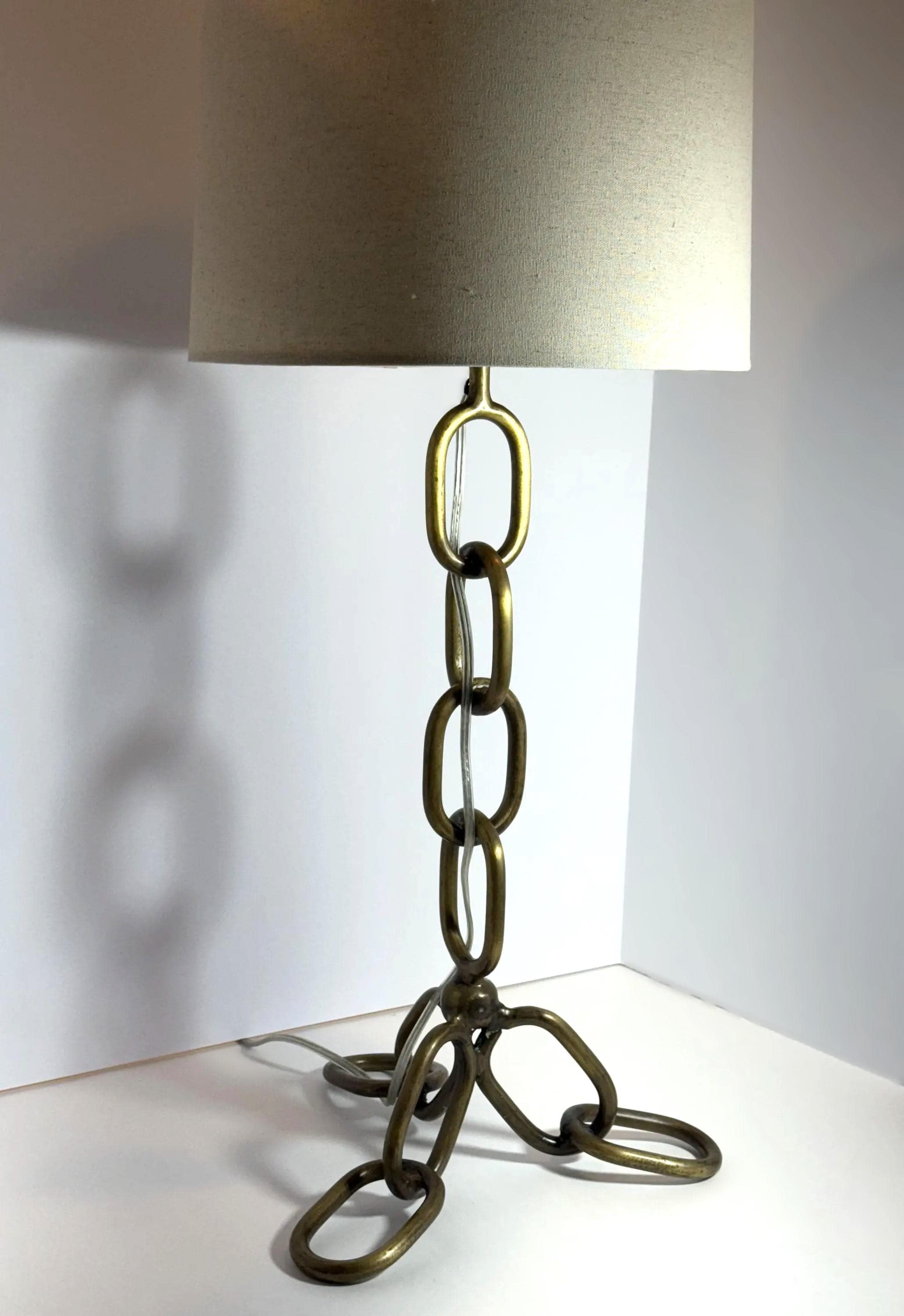 Vintage Brass Equestrian Inspired Chain Link Table Lamp, Sculptural  Brutalist Lighting - Etsy