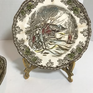 Vintage Johnson Brothers Friendly Village Sugar Maples bread plate, Johnson Bros England Friendly Village 6.25&quot; small plate, made in England