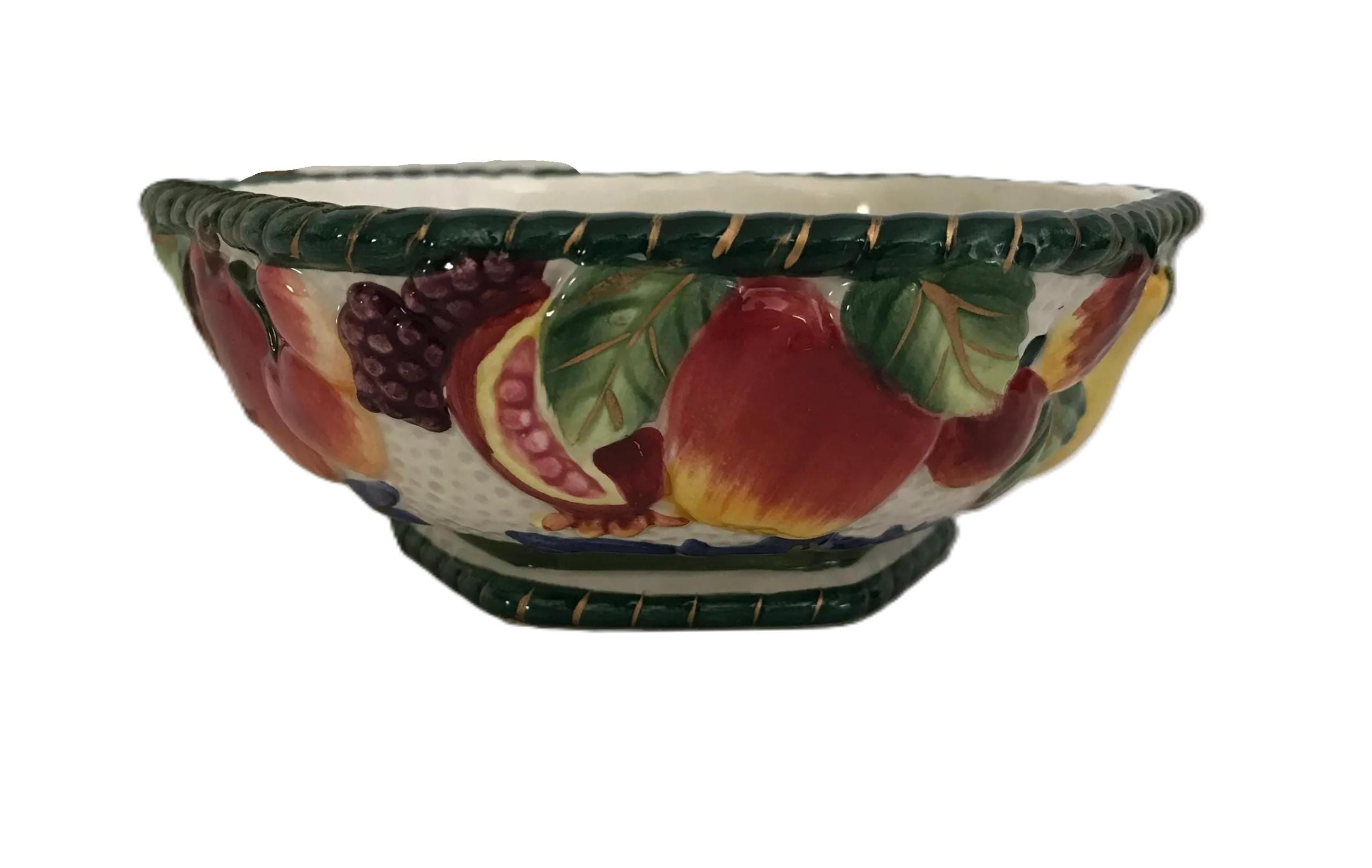 Vintage Fitz and Floyd Majolica Style Florentine Ceramic Small