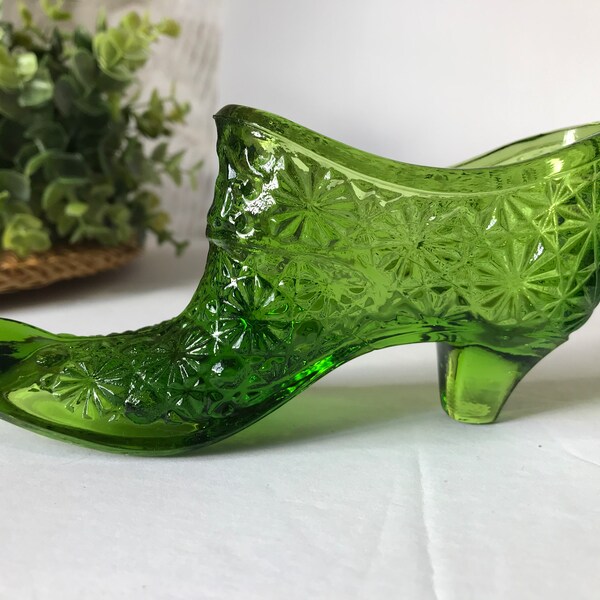 Vintage Glass Shoe Etsy