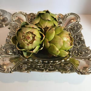 Vintage Silver Plate square footed dish, Vintage silverplate candy nut dish, Vintage tarnished silver trinket dish bowl, Vintage silver bowl