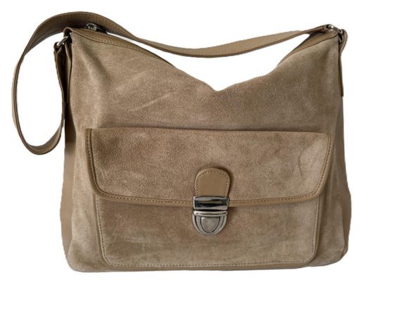 Talbots camel suede and leather structured handba… - image 10