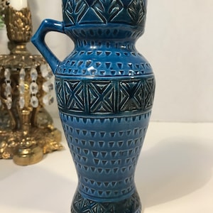 Vintage rare Bitossi  lighter, Vitage Bitossi Rimini Blue blue ceramic lighter, Bitossi pottery lighter, Aldo Londi Bitossi blue lighter