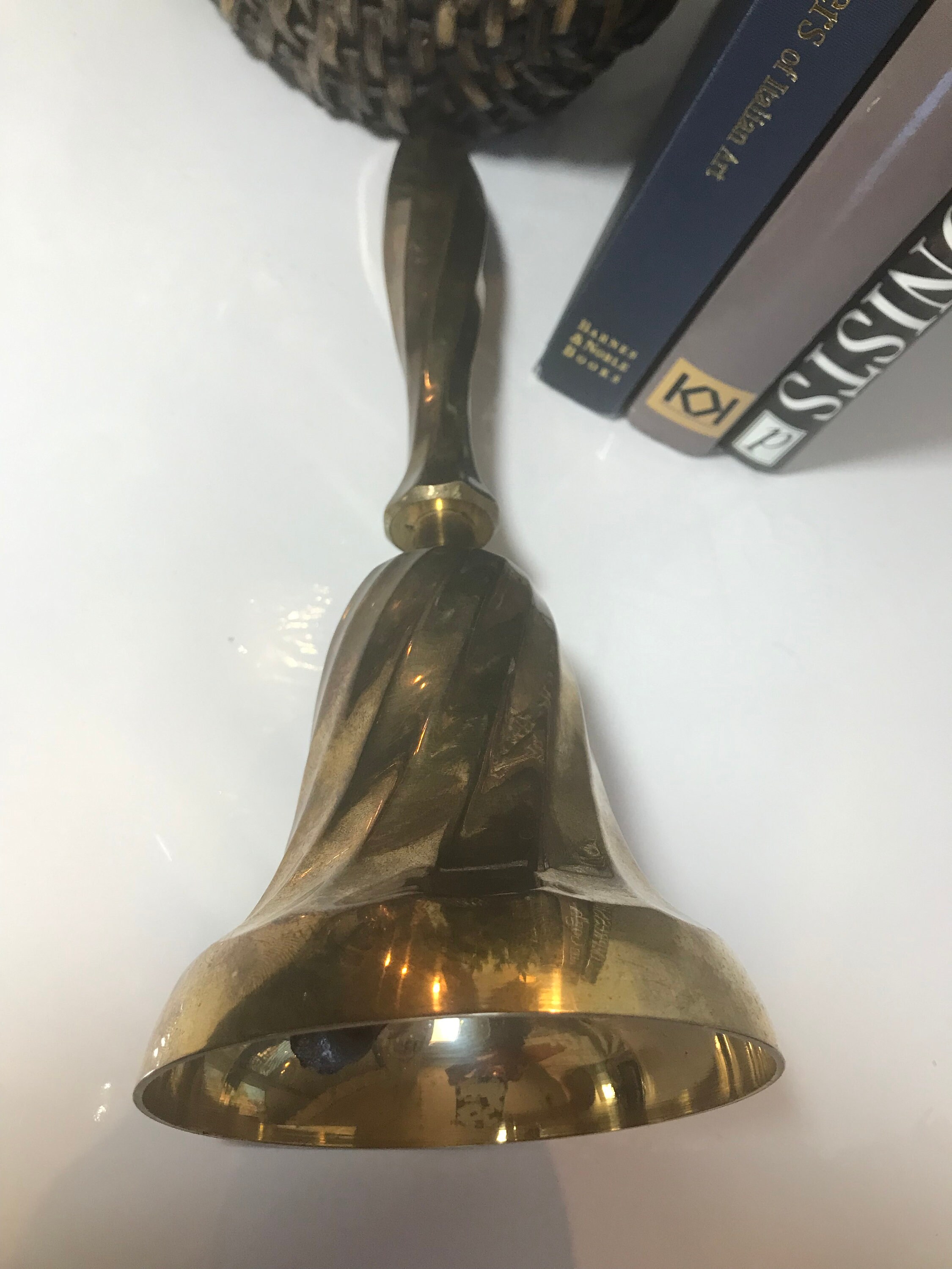 Vintage Antique Brass Bell, Brass Heavy Grooved Brass Captain's Bell ...
