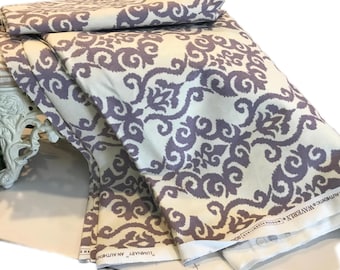 Waverly purple and white fabric, Waverly Luminary lavender and off white 100% cotton fabric, Waverly home decor printed fabric by the yard