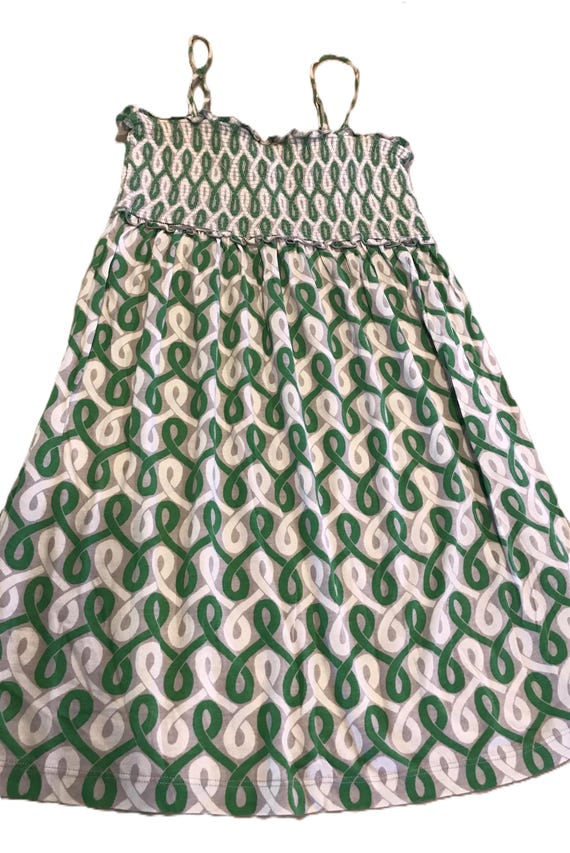 Vintage Juicy Couture sundress, Size M, Juicy Couture green bold pattern spaghetti strap dress, Juicy Couture summer dress Vintage Juicy Couture sundress, Size M, Juicy Couture green bold pattern spaghetti strap dress, Juicy Couture summer dress