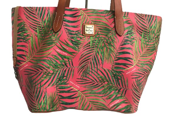 Dooney & Bourke Tropical Leaf Bag Dooney Bourke Mini Barlow Pink Leaf Limited | Mercari main image 2