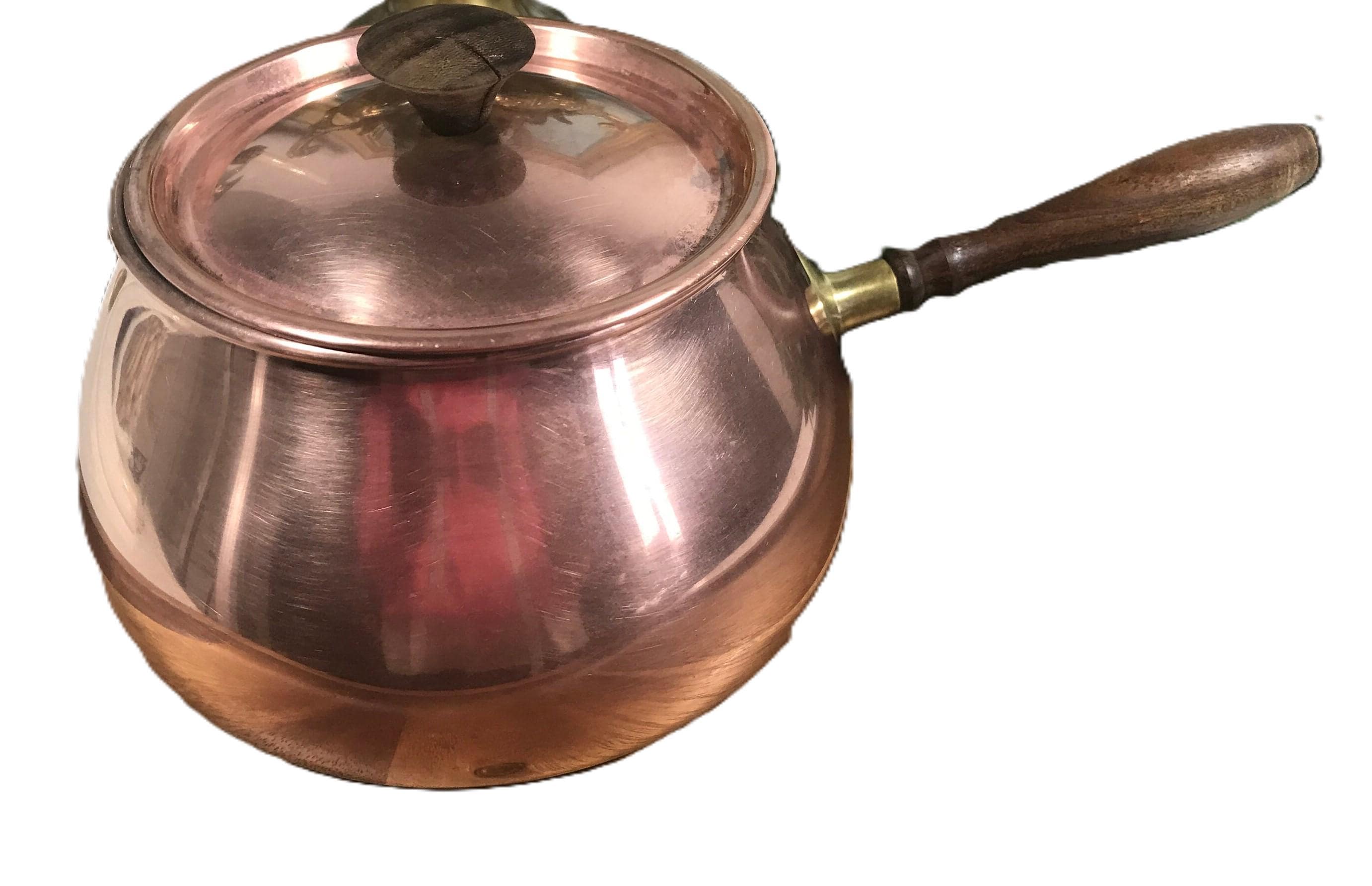 Vintage Copper Pan, Vtg Aged Copper Pot With Lid, Vtg Copper and