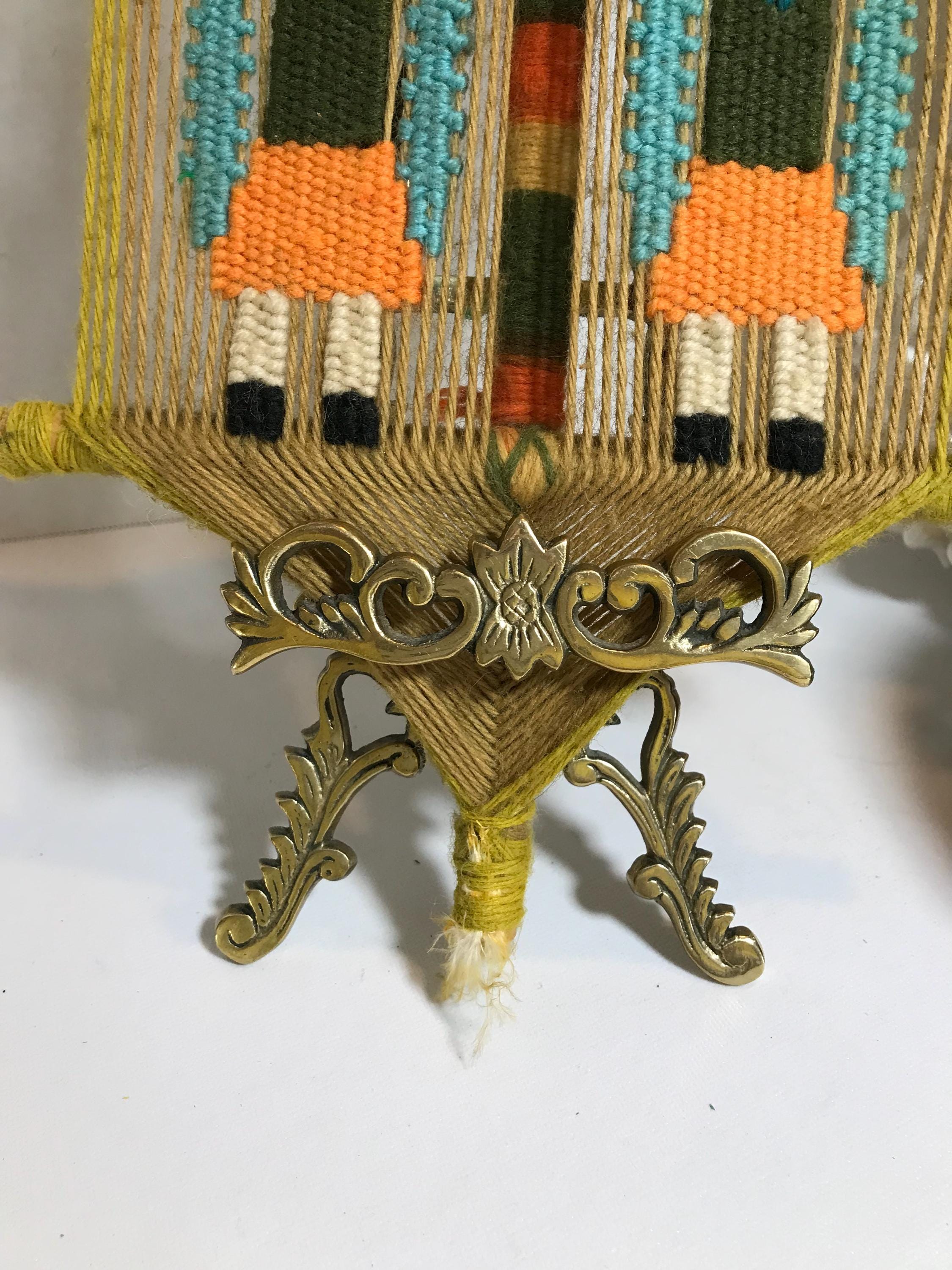 Vintage Navajo Style Yei Weaving, Vintage Native American Style 