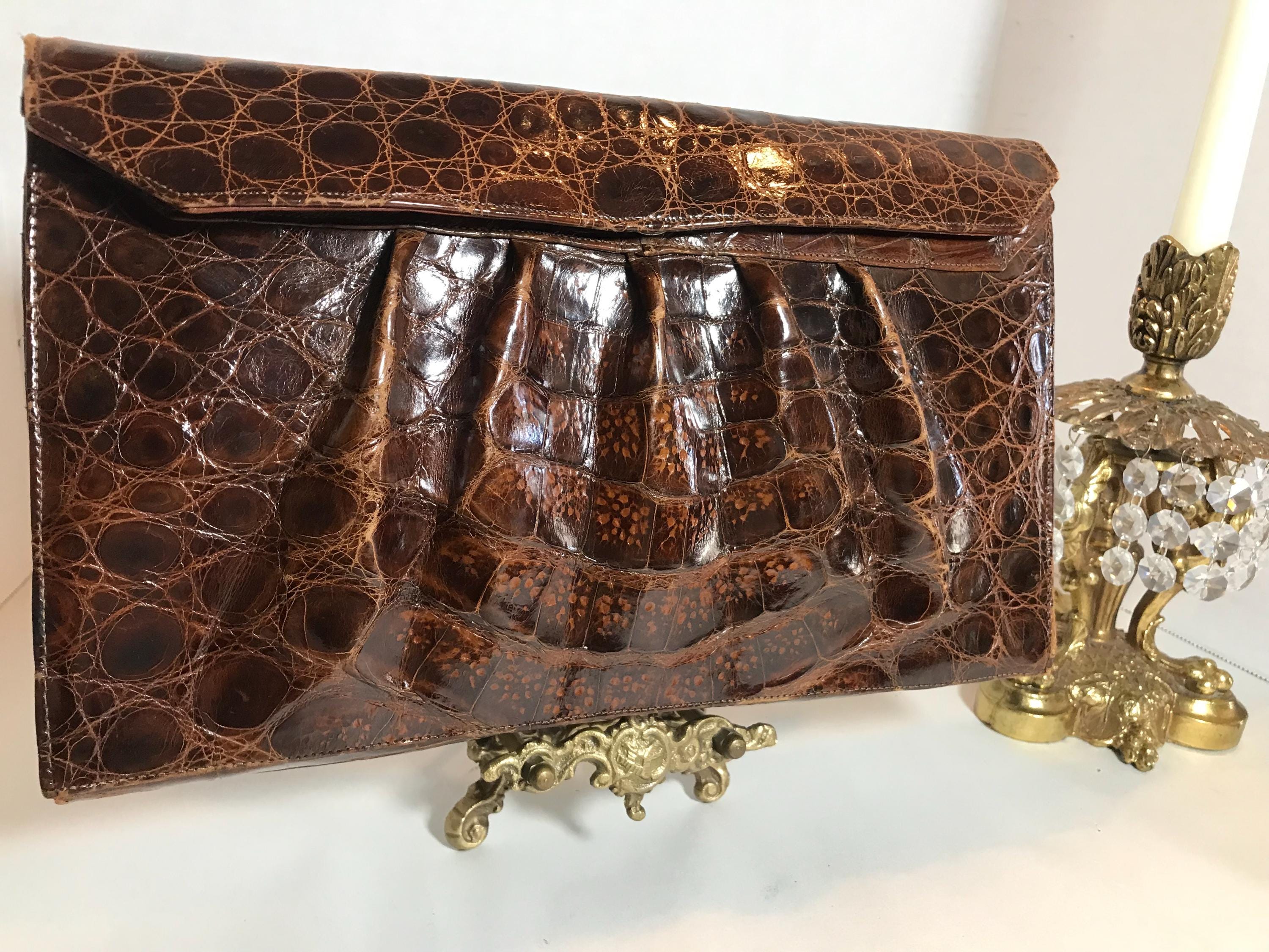 Vintage alligator clutch purse sale