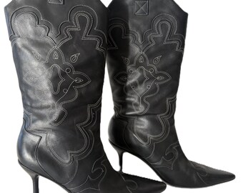 Kenneth Cole Reaction Vintage Boots black leather Mens Size 10.5 Vintage Kenneth Cole Reaction Mens Black Leather Lace up  main image 3