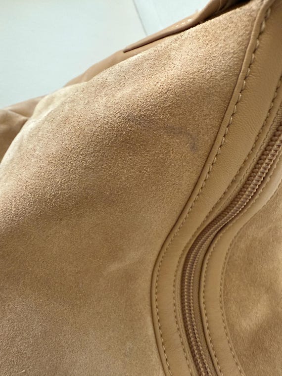 Talbots camel suede and leather structured handba… - image 14