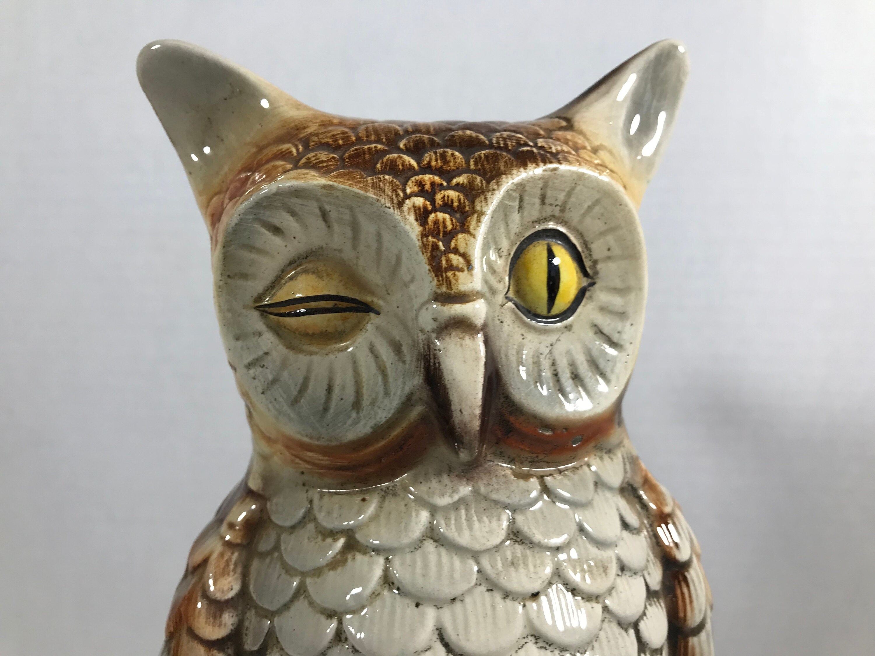 60's バルデッリ/Baldelli Owl ミッドセンチュリー Italy Vintage Barsottini Owl Ceramic Decanter | 1960s Figural Liquor