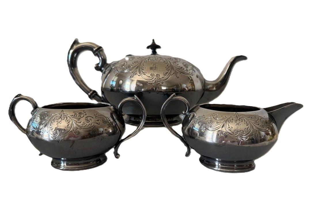 Vintage James Deakin & Sons Silverplate Tea Set, 3-piece