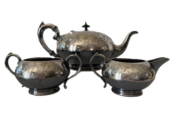 Vintage James Deakin & Sons Silverplate Tea Set, 3-piece