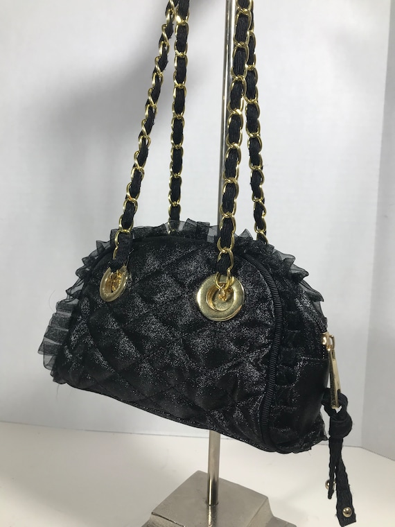 Vintage Sondra Roberts black purse, Vtg Sondra Rob