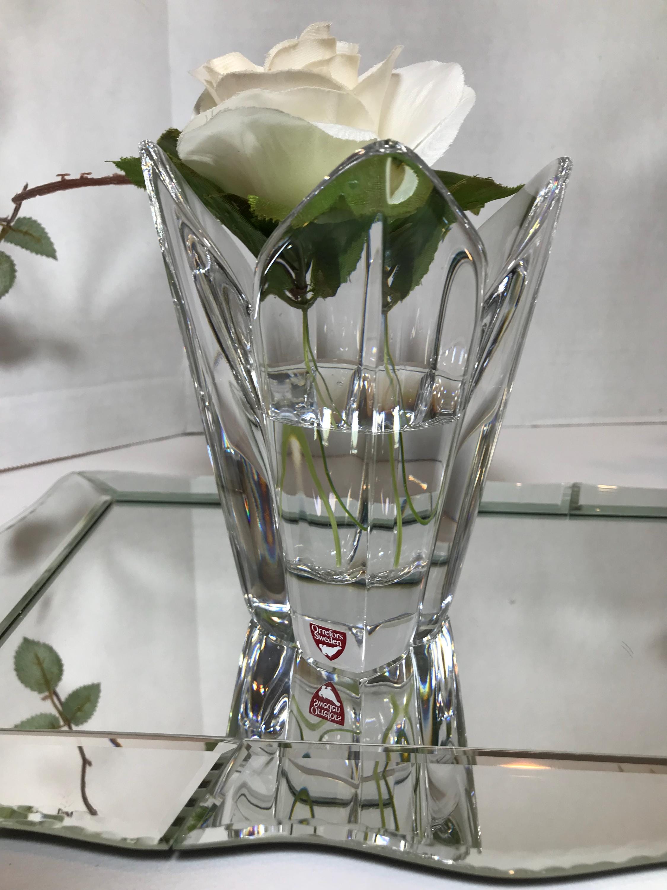 Vintage Orrefors Sweden Crystal Vase, Orrefors Crystal Tulip Shape