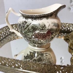 Vintage Johnson Brothers Friendly Village creamer, Vtg Johnson Bros ceramic creamer pitcher, Friendly Village elegant creamer with handle